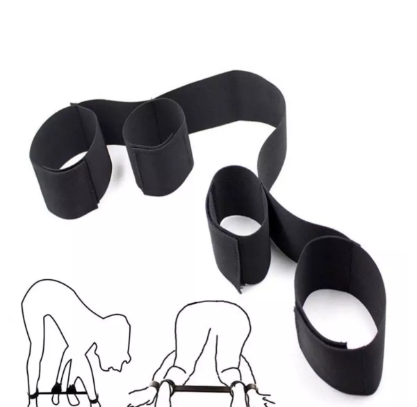 Arnes tobillos y muñecas negro velcro