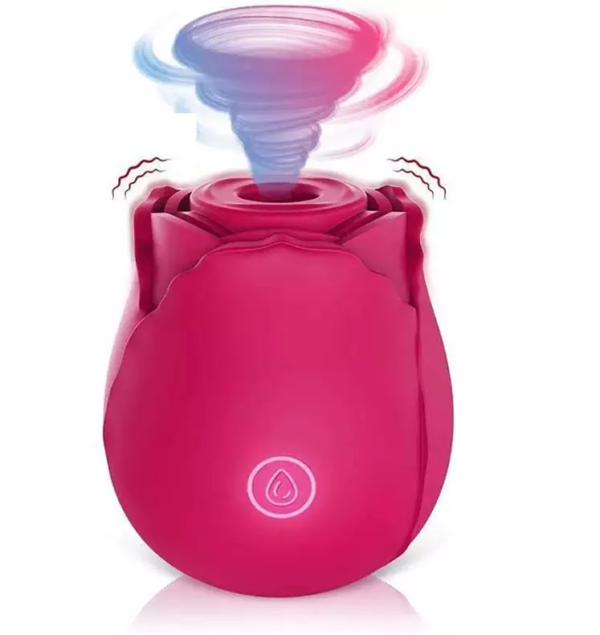 Vibrador succionador en forma de rosa