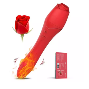 Vibrador masajeador de rosa